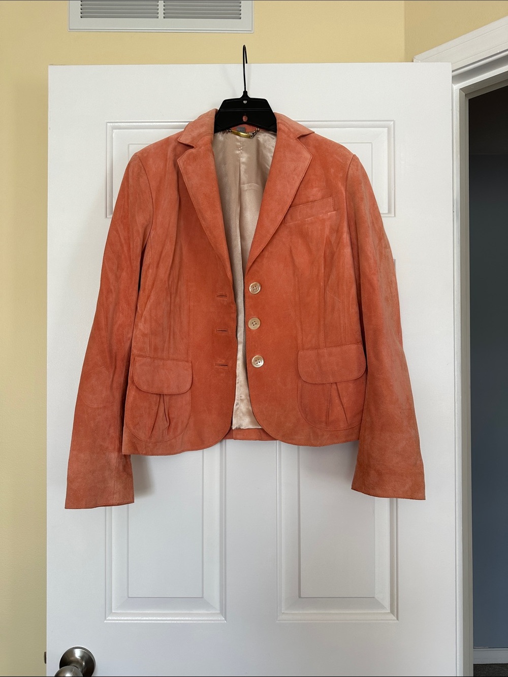 Ann Taylor Soft Coral Suede Blazer Jacket